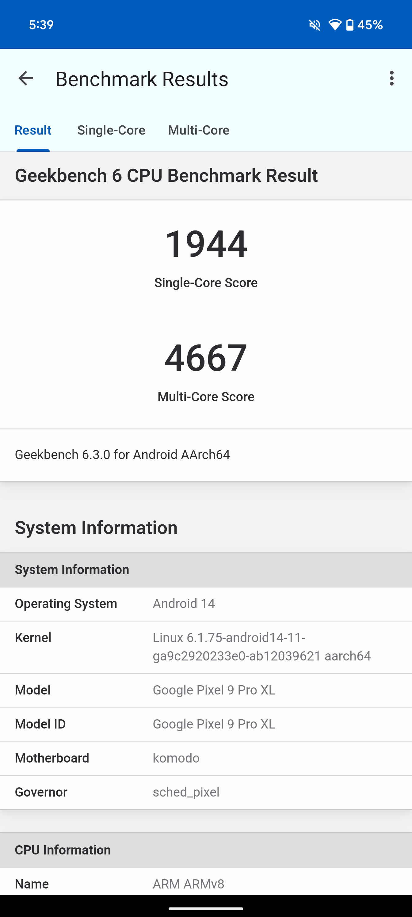 Google Pixel 9 Pro XL Benchmarks Images